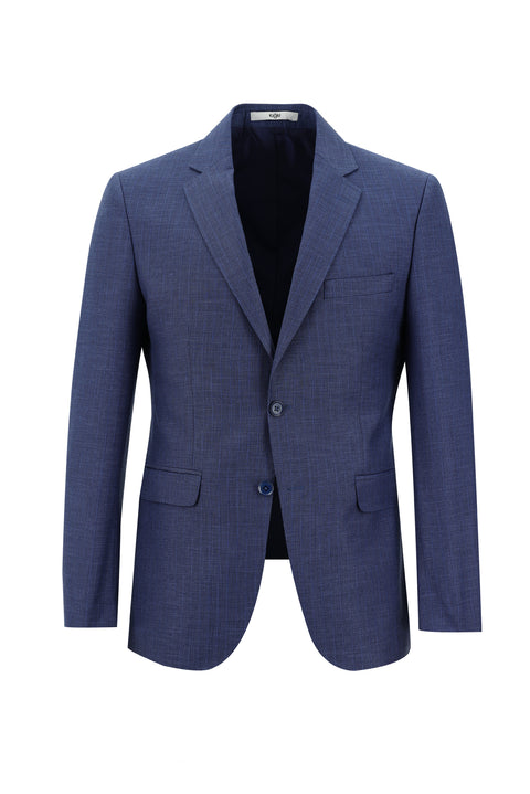 Havacı Mavi 7 Drop Slim Fit Dar Kesim Desenli Takım Elbise