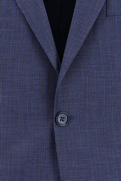 Havacı Mavi 7 Drop Slim Fit Dar Kesim Desenli Takım Elbise