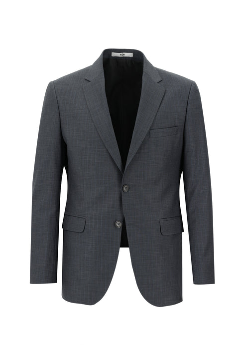 Orta Antrasit 7 Drop Slim Fit Dar Kesim Desenli Takım Elbise