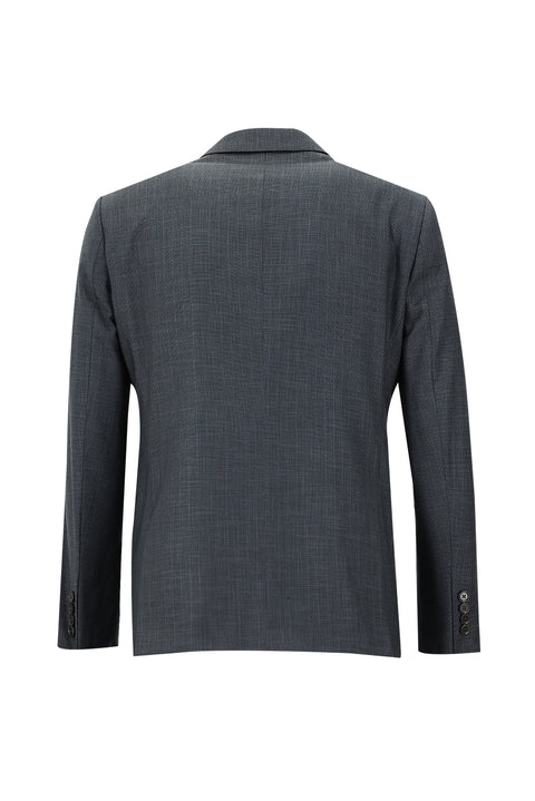 Orta Antrasit 7 Drop Slim Fit Dar Kesim Desenli Takım Elbise