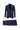 Orta Lacivert Slim Fit Dar Kesim Beli Lastikli İpli Çizgili Takım Elbise