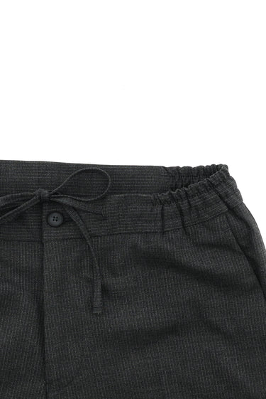 Koyu Antrasit Super Slim Fit Ekstra Dar Kesim Beli Lastikli İpli Çizgili Takım Elbise