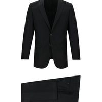Siyah Regular Fit Kareli Takım Elbise