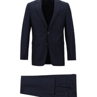 Koyu Lacivert Regular Fit Kareli Takım Elbise