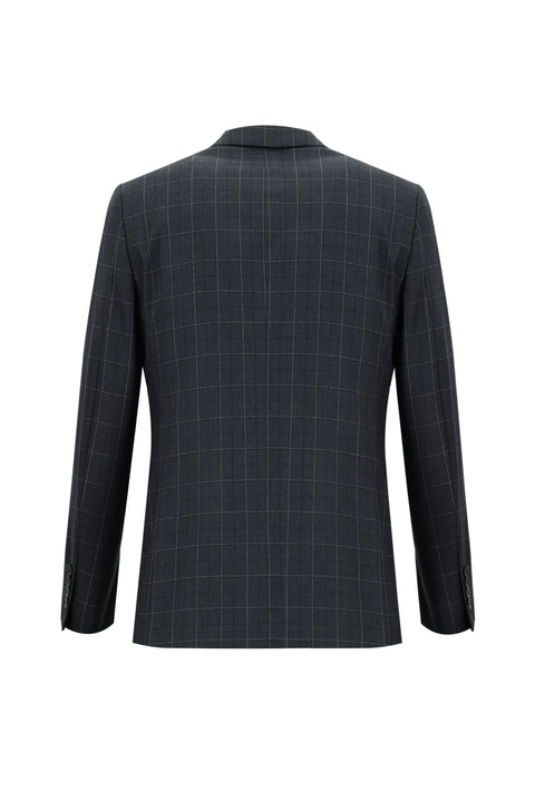 Koyu Antrasit 6 Drop Regular Fit Standart Kesim Kareli Takım Elbise