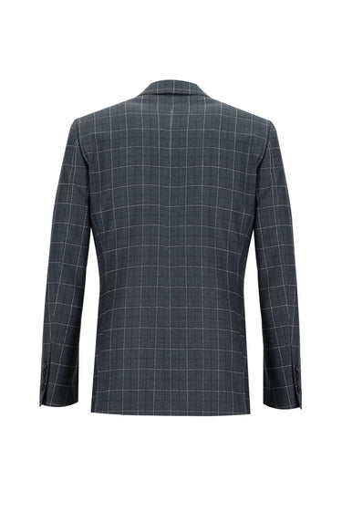  Orta Antrasit Regular Fit Kareli Takım Elbise