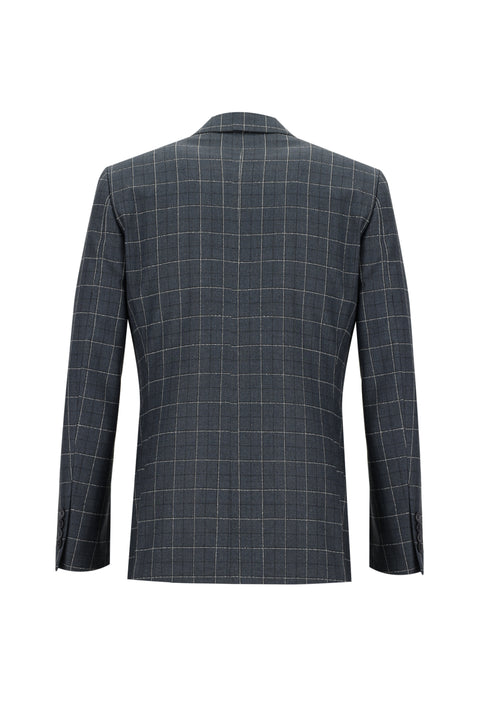 Orta Antrasit 6 Drop Regular Fit Standart Kesim Kareli Takım Elbise