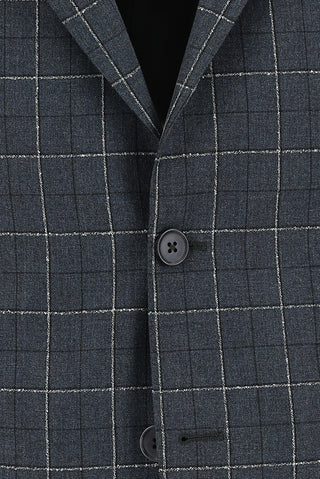  Orta Antrasit Regular Fit Kareli Takım Elbise