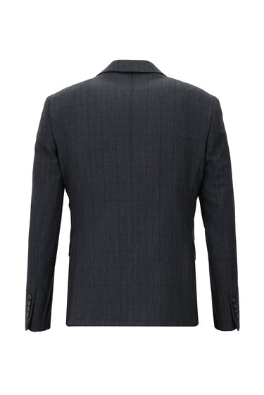  Koyu Füme Slim Fit Dar Kesim Kombinli Yelekli Takım Elbise