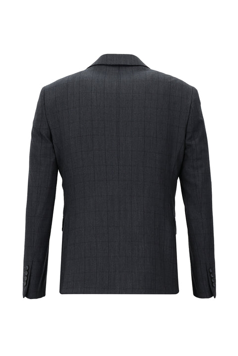 Koyu Füme 7 Drop Slim Fit Dar Kesim Kombinli Yelekli Takım Elbise