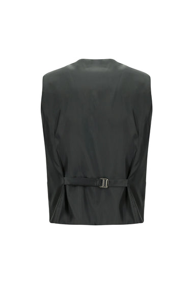 Koyu Füme Slim Fit Dar Kesim Kombinli Yelekli Takım Elbise
