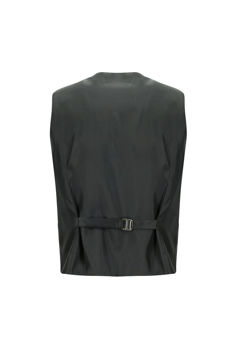 Koyu Füme 7 Drop Slim Fit Dar Kesim Kombinli Yelekli Takım Elbise