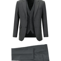 Açık Füme 7 Drop Slim Fit Dar Kesim Kombinli Yelekli Takım Elbise