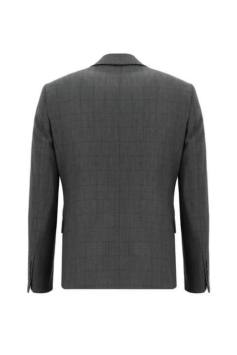 Açık Füme 7 Drop Slim Fit Dar Kesim Kombinli Yelekli Takım Elbise