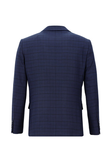 Saks Mavi Regular Fit Kombinli Yelekli Takım Elbise