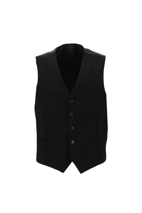 Siyah 7 Drop Super Slim Fit Eksra Dar Kesim Fit Kareli Yelekli Takım Elbise
