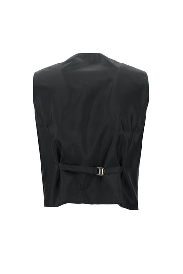 Siyah Super Slim Fit Ekstra Dar Kesim Klasik Kareli Yelekli Takım Elbise