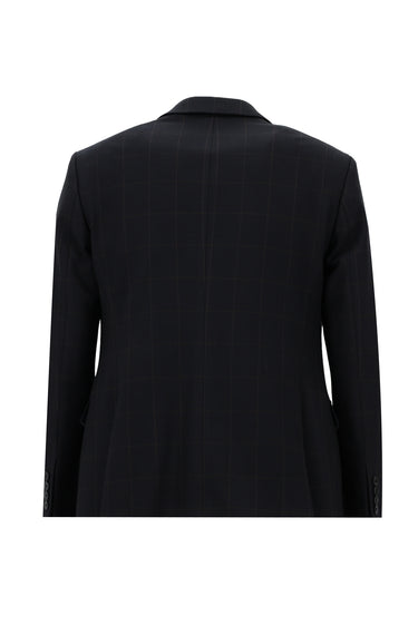 Koyu Lacivert Super Slim Fit Ekstra Dar Kesim Fit Klasik Kareli Yelekli Takım Elbise