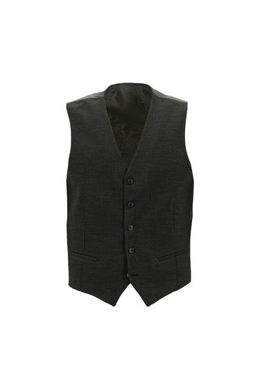  Koyu Antrasit Super Slim Fit Ekstra Dar Kesim Fit Klasik Kareli Yelekli Takım Elbise
