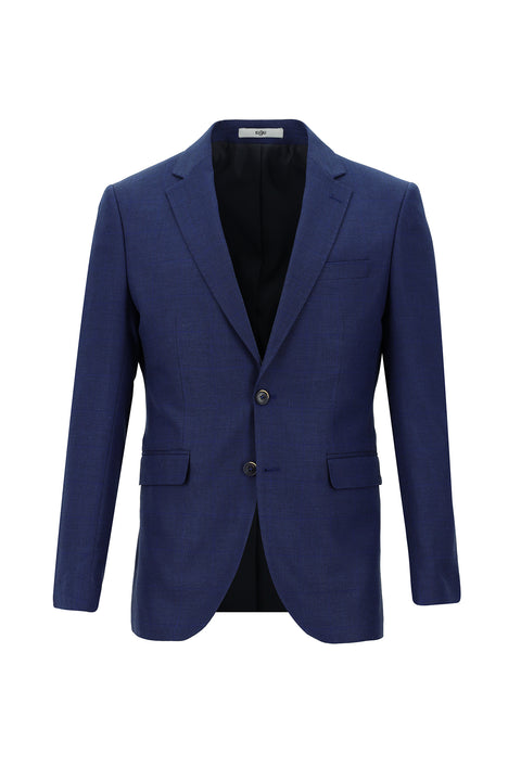 Navy Blue 7 Drop Slim Fit Narrow Cut Plaid Suit