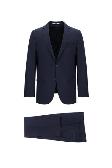 Açık Lacivert Regular Fit Klasik Ekose Takım Elbise