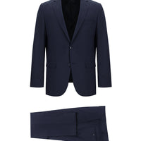 Açık Lacivert 7 Drop Slim Fit Dar Kesim Ekose Takım Elbise