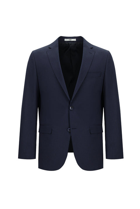 Açık Lacivert 7 Drop Slim Fit Dar Kesim Ekose Takım Elbise