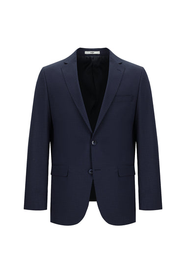 Açık Lacivert Slim Fit Dar Kesim Klasik Ekose Takım Elbise