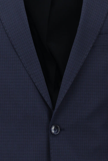 Açık Lacivert Slim Fit Dar Kesim Klasik Ekose Takım Elbise