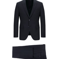 Koyu Lacivert 6 Drop Regular Fit Standart Kesim Ekose Takım Elbise