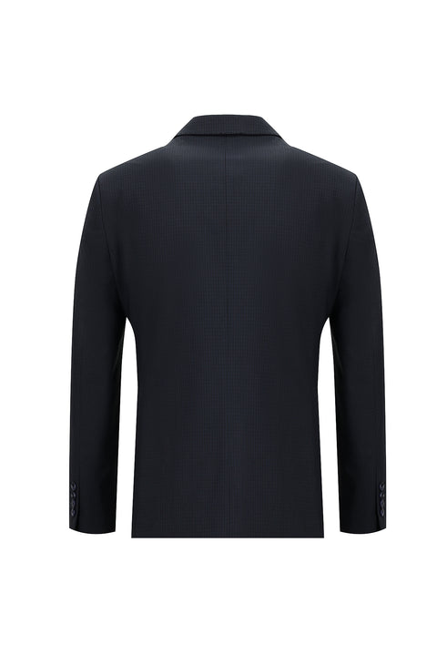 Koyu Lacivert 7 Drop Slim Fit Dar Kesim Ekose Takım Elbise