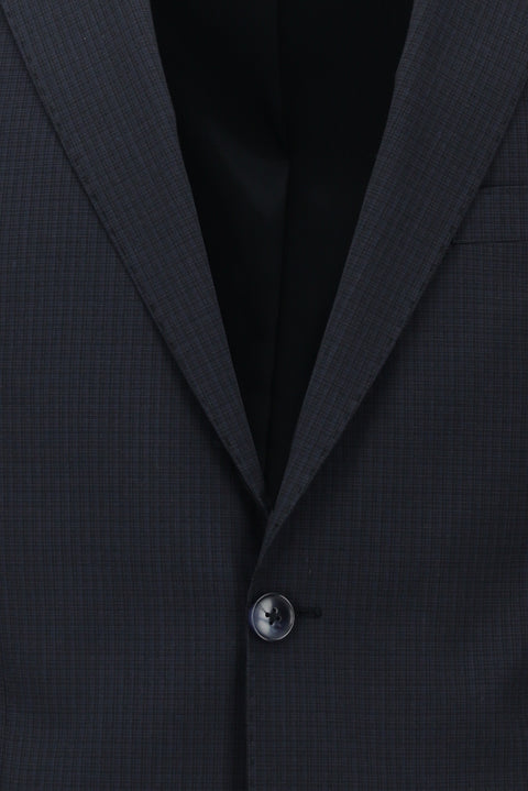 Koyu Lacivert 6 Drop Regular Fit Standart Kesim Ekose Takım Elbise