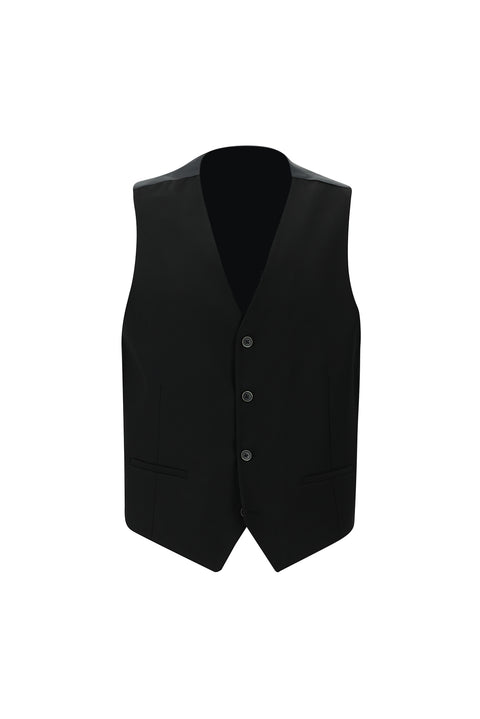 Siyah 7 Drop Slim Fit Dar Kesim Kombinli Yelekli Takım Elbise