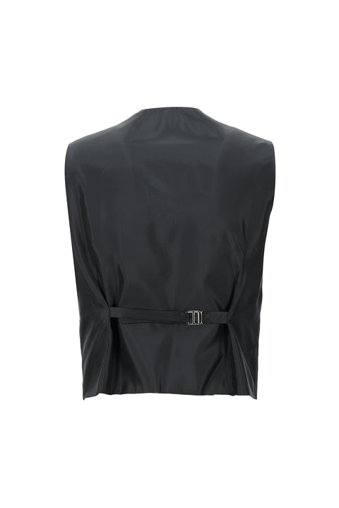 Siyah 7 Drop Slim Fit Dar Kesim Kombinli Yelekli Takım Elbise