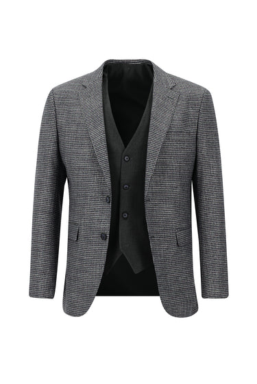  Koyu Lacivert Slim Fit Dar Kesim Kombinli Yelekli Takım Elbise