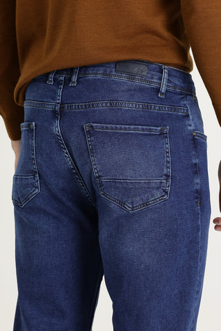  Orta Lacivert 6 Drop Regular Fit Standart Kesim Likralı Denim Pantolon