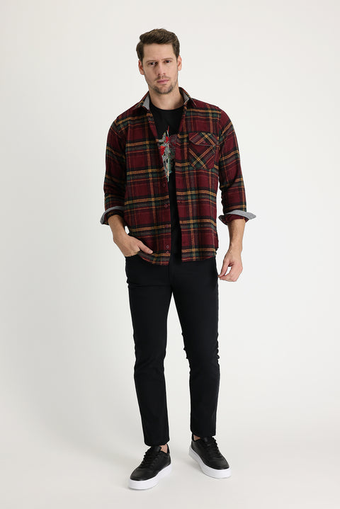 Siyah Slim Fit Dar Kesim Likralı Denim Pantolon