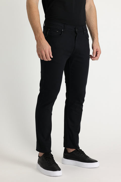 Siyah Slim Fit Dar Kesim Likralı Denim Pantolon
