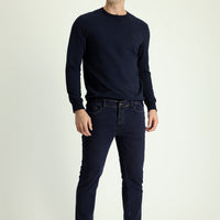 Koyu Lacivert Slim Fit Dar Kesim Likralı Denim Pantolon