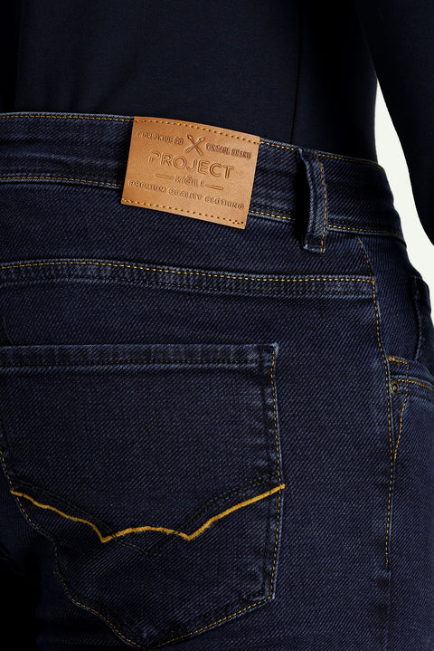 Koyu Lacivert Slim Fit Dar Kesim Likralı Denim Pantolon