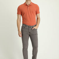 Orta Gri 7 Drop Slim Fit Dar Kesim Likralı Denim Pantolon