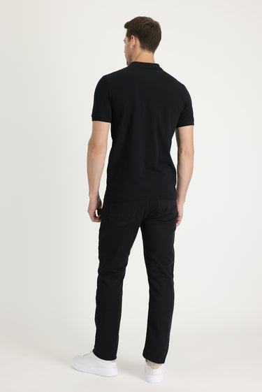 Siyah Regular Fit Likralı Denim Pantolon