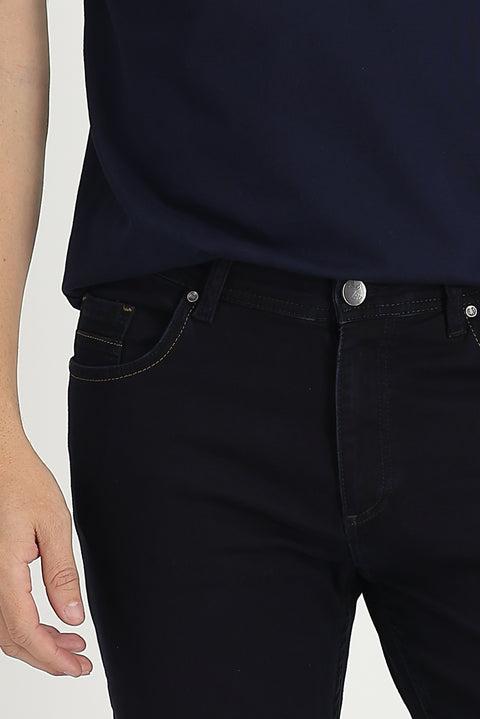 Koyu Lacivert Regular Fit Standart Kesim Likralı Denim Pantolon