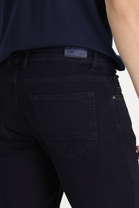 Koyu Lacivert Regular Fit Standart Kesim Likralı Denim Pantolon