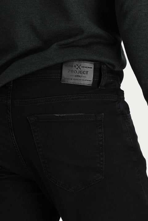 Siyah 7 Drop Super Slim Fit Eksra Dar Kesim Likralı Denim Pantolon