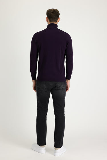 Siyah Slim Fit Dar Kesim Likralı Denim Pantolon