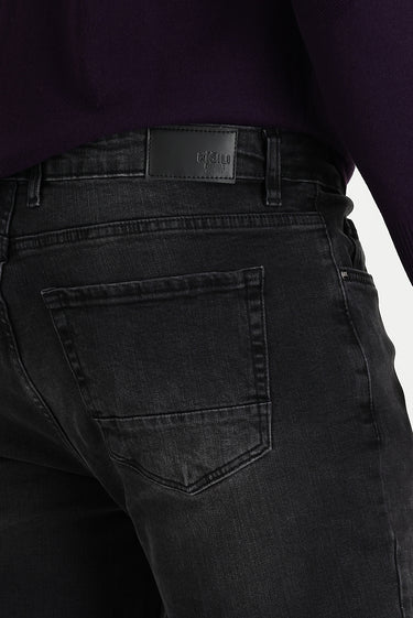 Siyah Slim Fit Dar Kesim Likralı Denim Pantolon