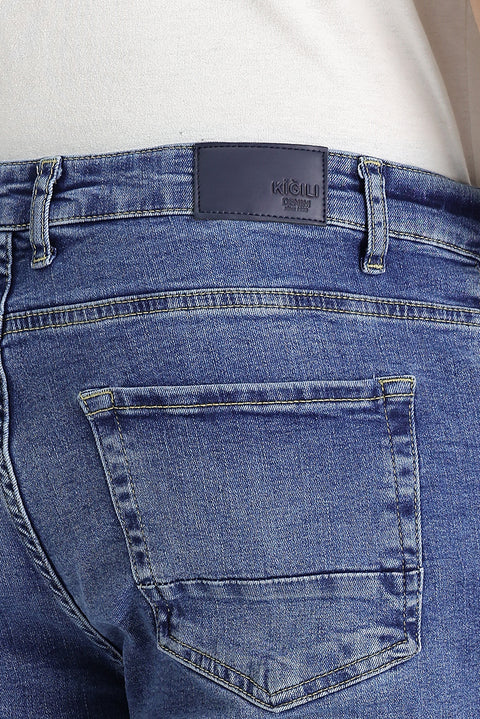 İndigo 7 Drop Slim Fit Dar Kesim Likralı Denim Pantolon