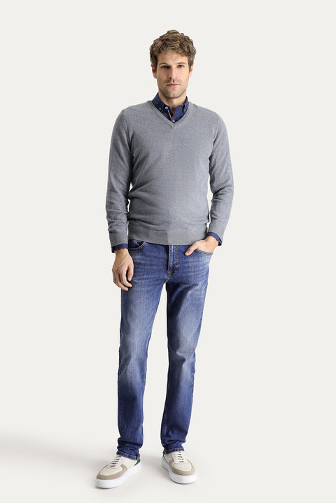 Koyu Mavi  Super Slim Fit Eksra Dar Kesim Likralı Denim Pantolon