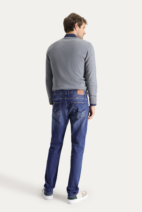 Koyu Mavi  Super Slim Fit Eksra Dar Kesim Likralı Denim Pantolon